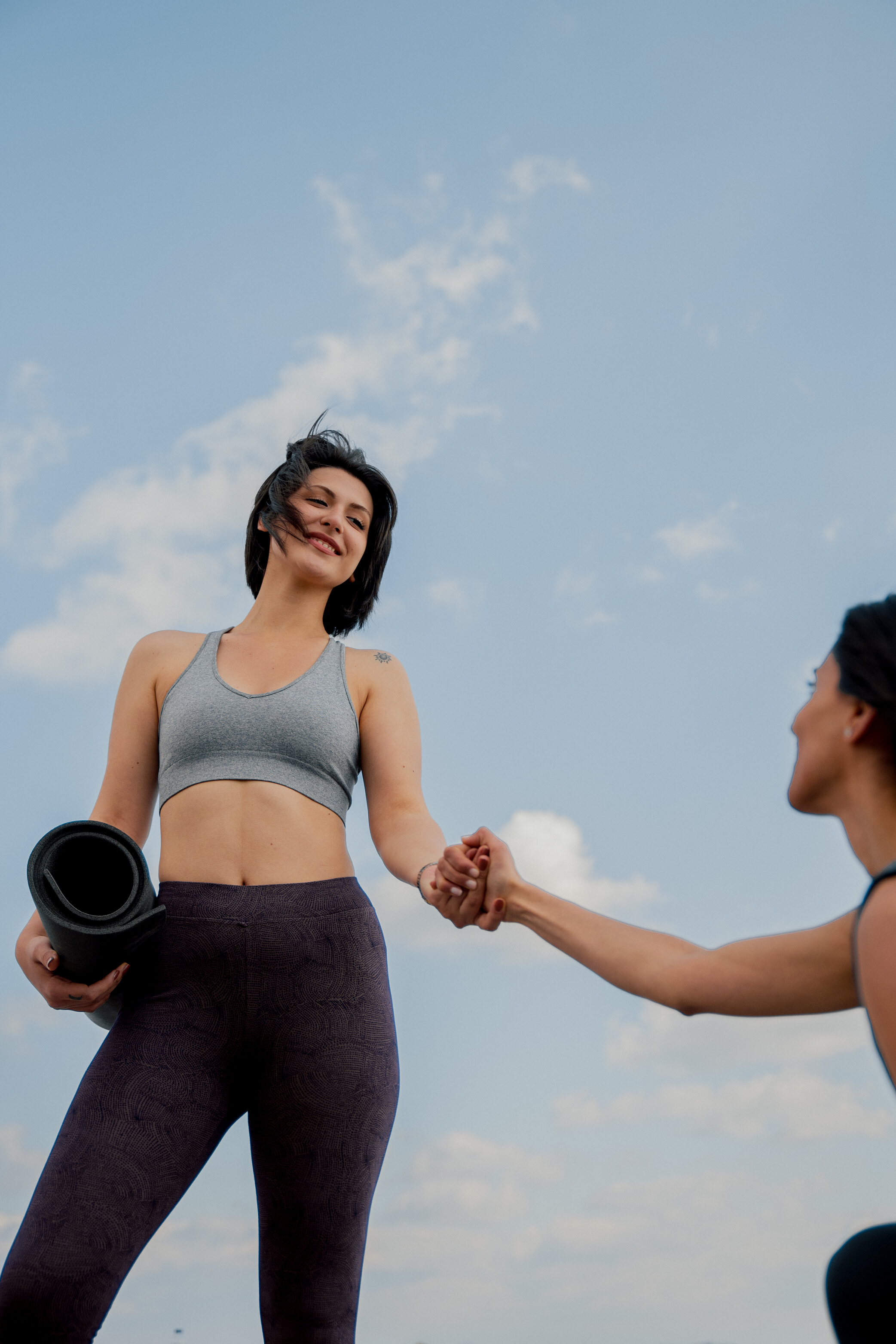 Friends in Activewear Outdoors